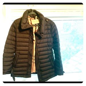 Burberry authentic jacket- hood and belt